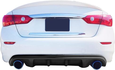 FREEMOTOR802 الناشر الخلفي، متوافق مع 2014-2017 إنفينيتي Q50، أسود لامع ABS المصد الخلفي صب الشفة السفلية الفاصل المفسد Underbody التصميم تقليم الحرس إضافة على طقم الجسم in Saudi Arabia