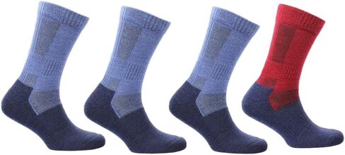 NORFOLK Leonardo Hiking, Trekking Merino Wool Mid Weight Cushioned Crew Diabetic friendly Socks, for Men and Women, 4 pack in Saudi Arabia