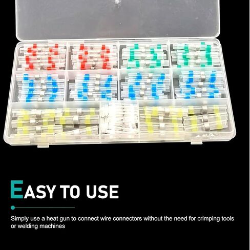 160 PCS Heat Shrink Welding Connector Kit, Waterproof Insulated Butt Terminals, Universal Wire Splice Terminal Kit for Cars, Boats, Marine & Electrical Repairs (Multicolored) in Saudi Arabia