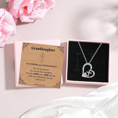 Heart Cross Necklace for Girls, Initial Heart Necklace Baptism First Communion Gift for Daughter Goddaughter in Saudi Arabia