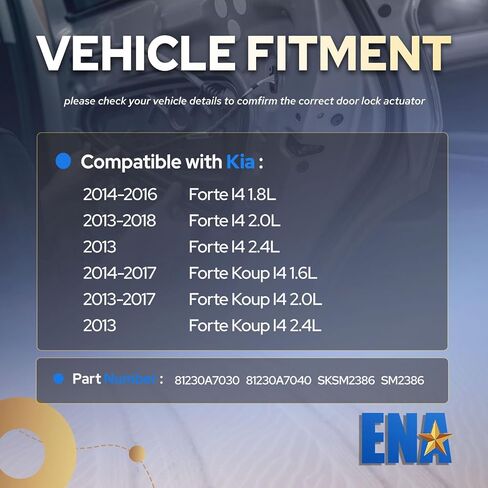 ENA 81230-A7030 Rear Tailgate Trunk Latch Lock Actuator Compatible with Kia Forte Forte Koup 2013-2018 1.6L 1.8L 2.0L L4 Liftgate Tail Gate Latch Locks Actuator Motor Rear Door Hatch Lock Assembly in Saudi Arabia