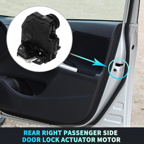 X AUTOHAUX استبدال المحرك الخلفي الأيمن لقفل الباب من جانب الركاب لسيارة Toyota Tundra 2007-2012 لسيارة Toyota Sequoia 2008-2012 مجموعة محرك مزلاج الباب رقم 690500C030 أسود in Saudi Arabia
