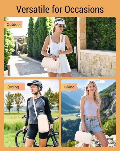 Herald Small Puffer Crossbody Bag with Water Bottle Holder, Shoulder Purse Handbag for Women Men for Walking, Hiking in Kuwait