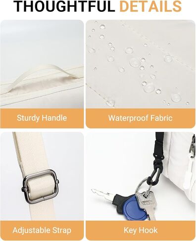 Herald Small Puffer Crossbody Bag with Water Bottle Holder, Shoulder Purse Handbag for Women Men for Walking, Hiking in Kuwait