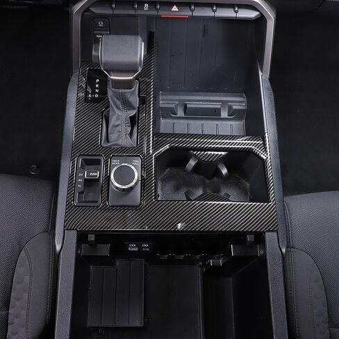 Gear Shift Panel and Cup Holder Cover Trim 2 in 1 Compatible with Toyota Tundra 2022-2025, Center Console Interior Decoration Accessories (Carbon Fiber Style) in Saudi Arabia