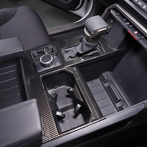 Gear Shift Panel and Cup Holder Cover Trim 2 in 1 Compatible with Toyota Tundra 2022-2025, Center Console Interior Decoration Accessories (Carbon Fiber Style) in Saudi Arabia