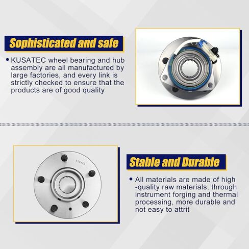 KUSATEC 513179 2pcs Front Wheel Bearing and Hub Assembly Compatible with Cadillac Seville/DeVille, Buick Century/Park Avenue/Lacrosse, Oldsmobile Intrigue, 5 Lugs w/ABS in Saudi Arabia