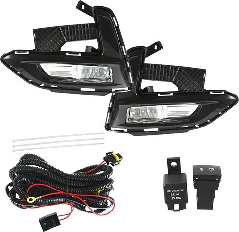 WFLNHB Driver and Passenger Side Fog Lights Assembly Replacement for 2020 2021 Nissan Sentra Clear Lens with Fog Light Covers + Wiring Harness + Switch Kits in Kuwait