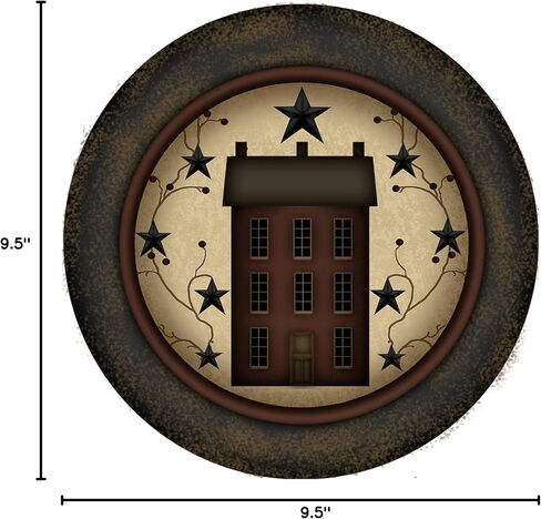 ساعة حائط CafePress Primitive Saltbox and Stars مقاس 10 بوصات لغرفة المعيشة أو المطبخ أو المكتب in Saudi Arabia