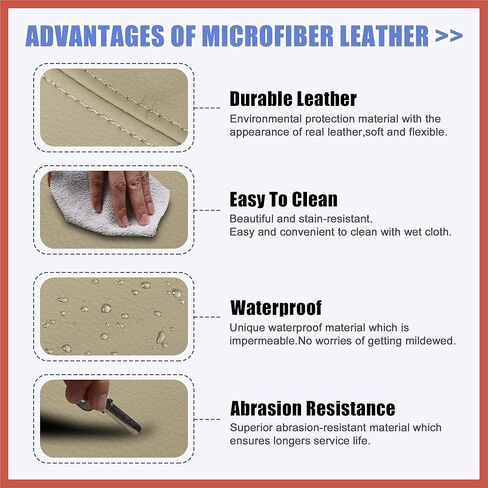 ACROPIX Car Center Console Lid Armrest Seat Box Cover Protector Replacement Microfiber Leather for Toyota Tundra 2008-2013 Beige Car Parts in Saudi Arabia