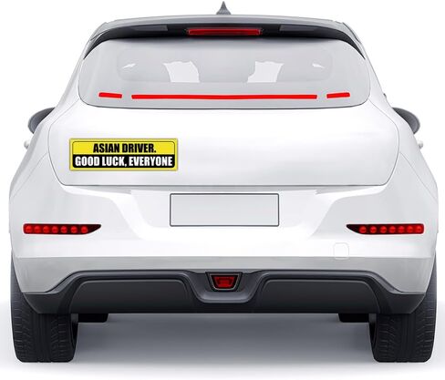Asian Driver Bumper Sticker - Caution Sign [11.5"x3"] in Saudi Arabia