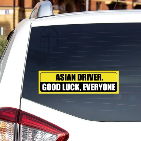 Asian Driver Bumper Sticker - Caution Sign [11.5"x3"] in Saudi Arabia