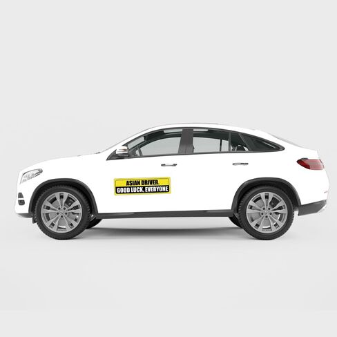 Asian Driver Bumper Sticker - Caution Sign [11.5"x3"] in Saudi Arabia