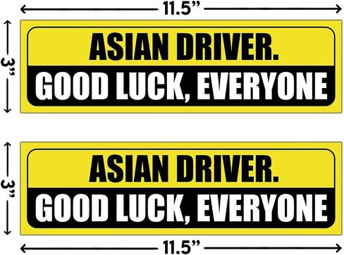Asian Driver Bumper Sticker - Caution Sign [11.5"x3"] in Saudi Arabia