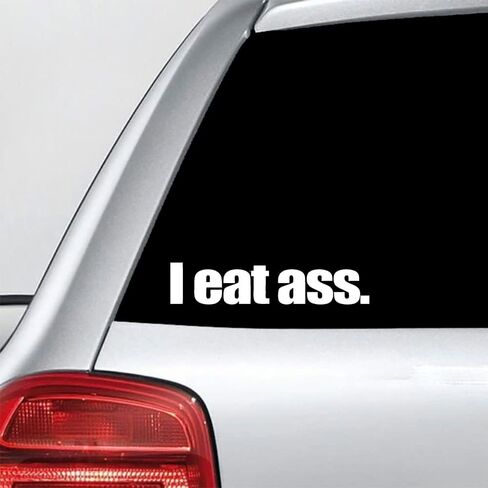I eat Ass Decal Vinyl Sticker Funny Adult Humor Sticker for Car Truck Window Bumper Laptop White 2 Pack in Saudi Arabia