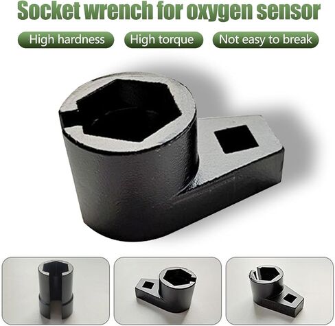 1 PC Car Offset Oxygen Sensor Socket, Waterproof Durable Metal Vehicle Offset Oxygen Sensor Plug Accessories, Universal Oxygen Sensor Offset Puller for Most Models Cars (Black) in Saudi Arabia