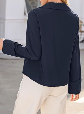 EVALESS Womens Blouses Cute Long Sleeve Bow Tie Front Shirts Going Out Tops Spring Summer Outfits Trendy 2025 in Saudi Arabia