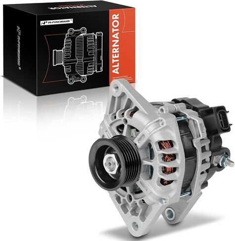 A-Premium Alternator Compatible with Kia - 2010-2011 - Soul1.6L, 12V 90Amp 6-Groove Pulley Clockwise, Replace# 37300-2B101 in Saudi Arabia
