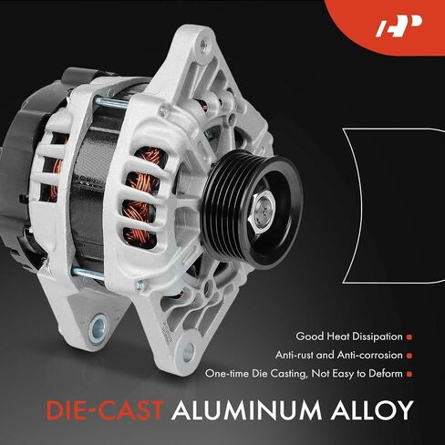 A-Premium Alternator Compatible with Kia - 2010-2011 - Soul1.6L, 12V 90Amp 6-Groove Pulley Clockwise, Replace# 37300-2B101 in Saudi Arabia