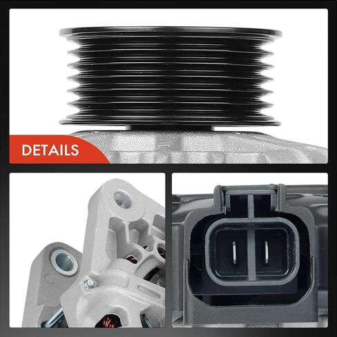 A-Premium Alternator Compatible with Kia - 2010-2011 - Soul1.6L, 12V 90Amp 6-Groove Pulley Clockwise, Replace# 37300-2B101 in Saudi Arabia