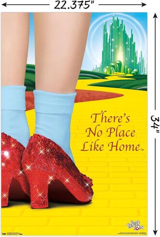 Trends International The Wizard Of Oz - ملصق حائط لا يوجد مكان مثل المنزل، مقاس 34 طولًا × 22.4 عرضًا، إصدار غير مؤطر in Saudi Arabia