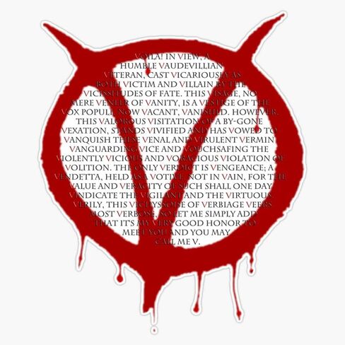 ملصق V for Vendetta من الفينيل بسمك 6 مل - مقاس 5 بوصات in Kuwait