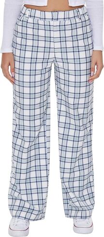 Forever 21 Women's Plaid Wide-Leg Pants in Saudi Arabia