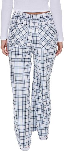 Forever 21 Women's Plaid Wide-Leg Pants in Saudi Arabia