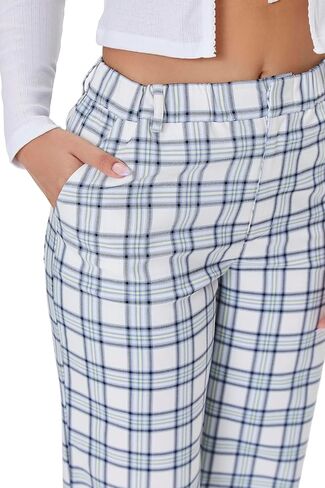 Forever 21 Women's Plaid Wide-Leg Pants in Saudi Arabia