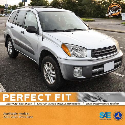 WEELMOTO لـ 2006-2008 Toyota RAV4 استبدال المصابيح الأمامية لـ 06 07 08 RAV4 مجموعة مصابيح أمامية زوج كشافات هالوجين أسود الإسكان عاكس كهرماني in Saudi Arabia