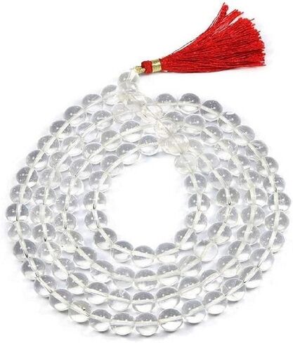زجاج Sphatik Mala الأصلي Sphatik Mala/الكريستال الصخري Sphatik Crystal Jaap Mala (7 مم/ 108+1 خرز) عناصر بوجا in Saudi Arabia