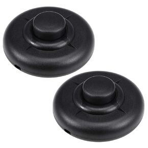 uxcell Inline Foot Pedal Push Button Switch, Round Lamp Lights Foot Control ON/Off Latching Footswitch Black 2Pcs