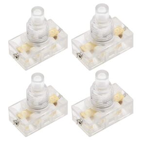 uxcell Inline Foot Pedal Push Button Switch, UFO Type Lamp Lighting Foot Control Latching ON/Off Footswitch Transparent 4 Pcs