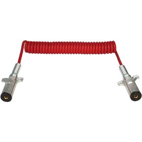 Tectran 7BTG522MG Battery Charging/Tailgate Powercoil | BTG Series Battery/TailGate | Die-cast plugs w/Spring Guards | 4 Gauge | 12" Trailer Lead | Red | (15' Length x 12" Tractor Lead)