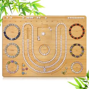 Favonuovy Bead Boards for Jewelry Making Bamboo Bracelet Making Bead Tray 5" 5.5" 6" 6.5" 7" 7.5" All in Inches Wooden Bracelets Sizer Measurement Design Tool Beading & Jewelry Making Supplies
