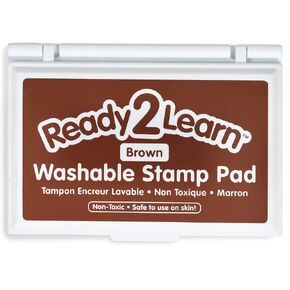 READY 2 LEARN Washable Stamp Pad - Brown - Non-Toxic - Fade Resistant - Perfect for Scrapbooks, Posters and Cards