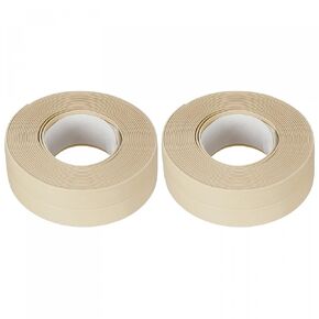 uxcell Waterproof Seal Caulk Strip Tape Self Adhesive 1.5" W x 10.5'L PVC Sealing Tape for Kitchen Bathroom Yellow 2Pcs