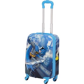 FUL DC Comics Batman 21 Inch Kids Carry On Luggage, Hardshell Rolling Suitcase with Wheels, Blue