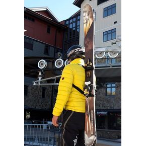 Mountain Goat Ski Tote Ski Carrier Backpack Sling for Hands Free Ski Hiking Backcountry Lightweight Ski Backpack Compact Shoulder Strap for Carrying Skis and Poles Easily Transport Gear Adjustable for Adults and Kids