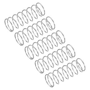 uxcell Compression Spring, 5Pcs 304 Stainless Steel, 9mm OD, 0.6mm Wire Size, 15mm Free Length, Silver Tone