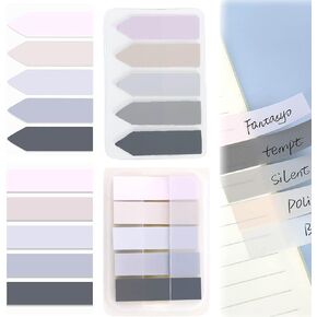 Morandi Sticky Tabs，600Pcs Tabs for Annotating Books，Writeable and Transparent Sticky Notes Pages Labels Bookmarks Labels Stickers Page Markers Index Tabs for Category Files (Morandi)