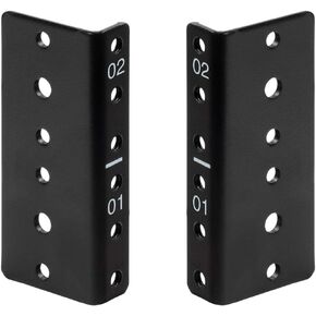 NavePoint 2U Vertical Rack Rail Pair DIY Kit with Hardware, Black