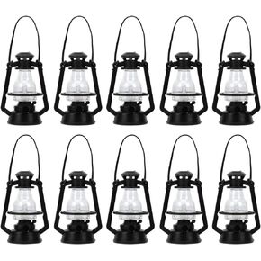 Dollhouse Miniature Lantern Kerosene Lamp Light - 10Pcs Miniature Vintage Candle Lantern Dollhouse Miniature Supplies for Room Garden Dollhouse Decoration Accessories(3. 14X2. 12X1. 45in)