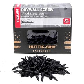 Huttig-Grip 278 pcs Drywall Screw #6 x 1-1/4 inches, Fine Thread, Phillips Drive, Phosphate Coated Finish, HGS114FDW1-1 lb Pack