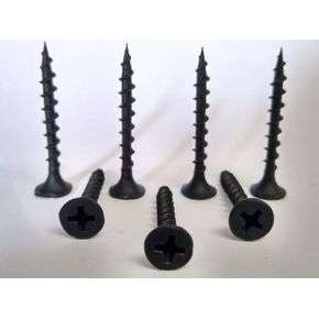 Shorpioen 100-Pack 8 x 1 1/4 Phillips Bugle Head Coarse Thread Drywall Screw Black Phosphate Particle Board BC-0820CPG