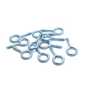 Sscon 200Pcs Screw Eyes 0.75 Inch Eye Shape Screws Eye Hooks Self-Tapping Screws Hanging Hooks Eeybolt Ring Zinc Plated