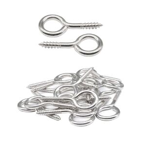 10-Pack Stainless Steel Heavy Duty Screw Eyes, #18 x 3-1/4 Inch, Lag Eyebolt for Hanging, Rust-Resistant Long Eyelet Screws, Ideal for Indoor and Outdoor Use