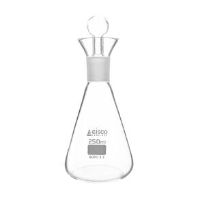قارورة وسدادة اليود من EISCO، 250 مل - حجم المقبس 29/32، سدادة قابلة للتبديل - شكل مخروطي - زجاج البورسليكات