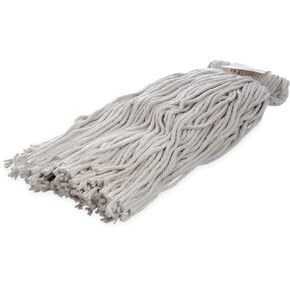 SPARTA Flo-Pac Mop Head Cut-End, Screw Top with White Band for Organized Cleaning, 18 Inches, White