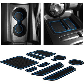 CupHolderHero fits Chevy Camaro Accessories 2010-2024 Premium Custom Interior Non-Slip Anti Dust Cup Holder Inserts, Center Console Liner Mats, Door Pocket Liners 9pc Set (Red Trim)